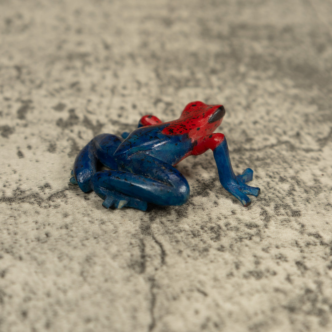Free-Standing Red And Blue Poison Dart Frog Tagua Carving