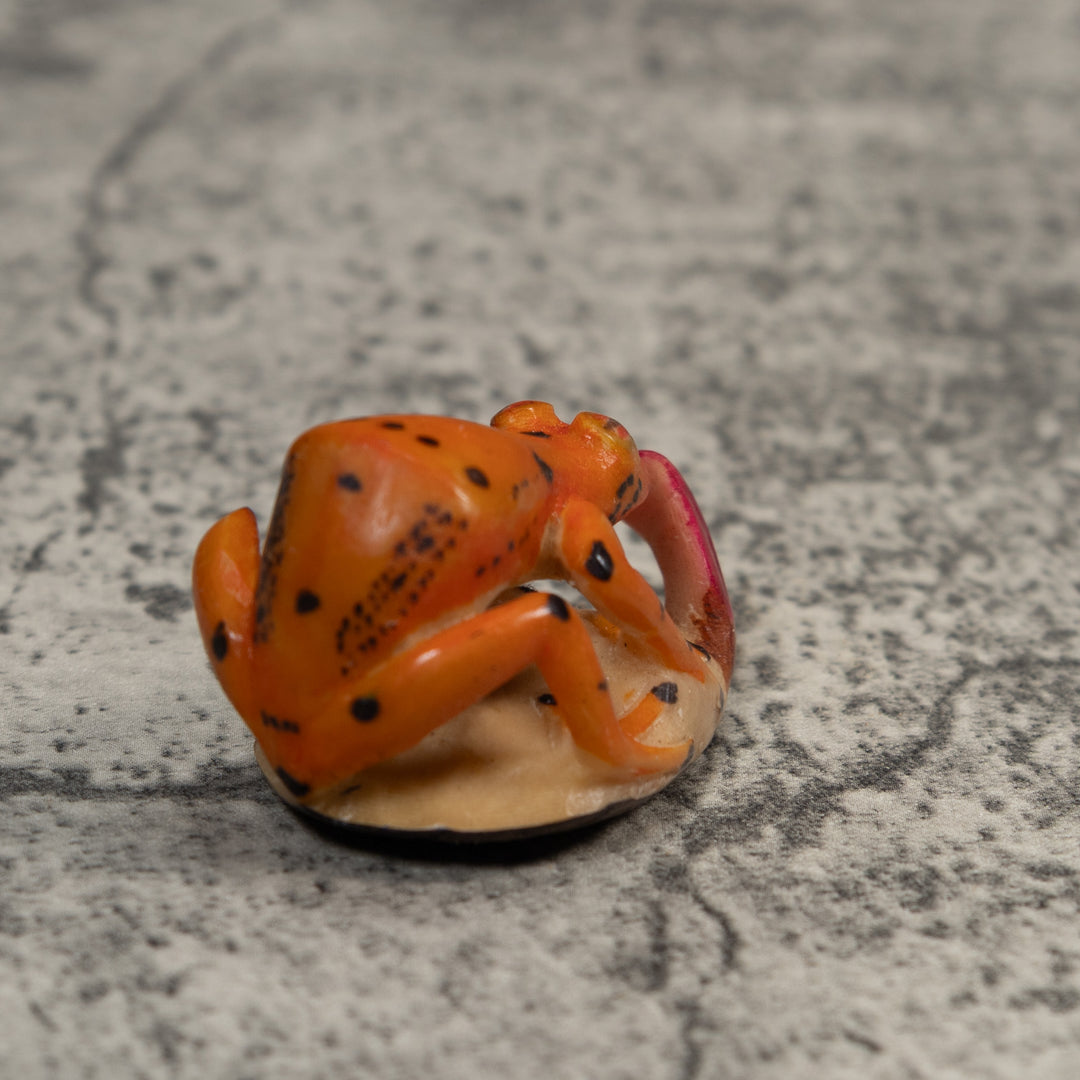 Orange And Black Poison Dart Frog Tagua Carving