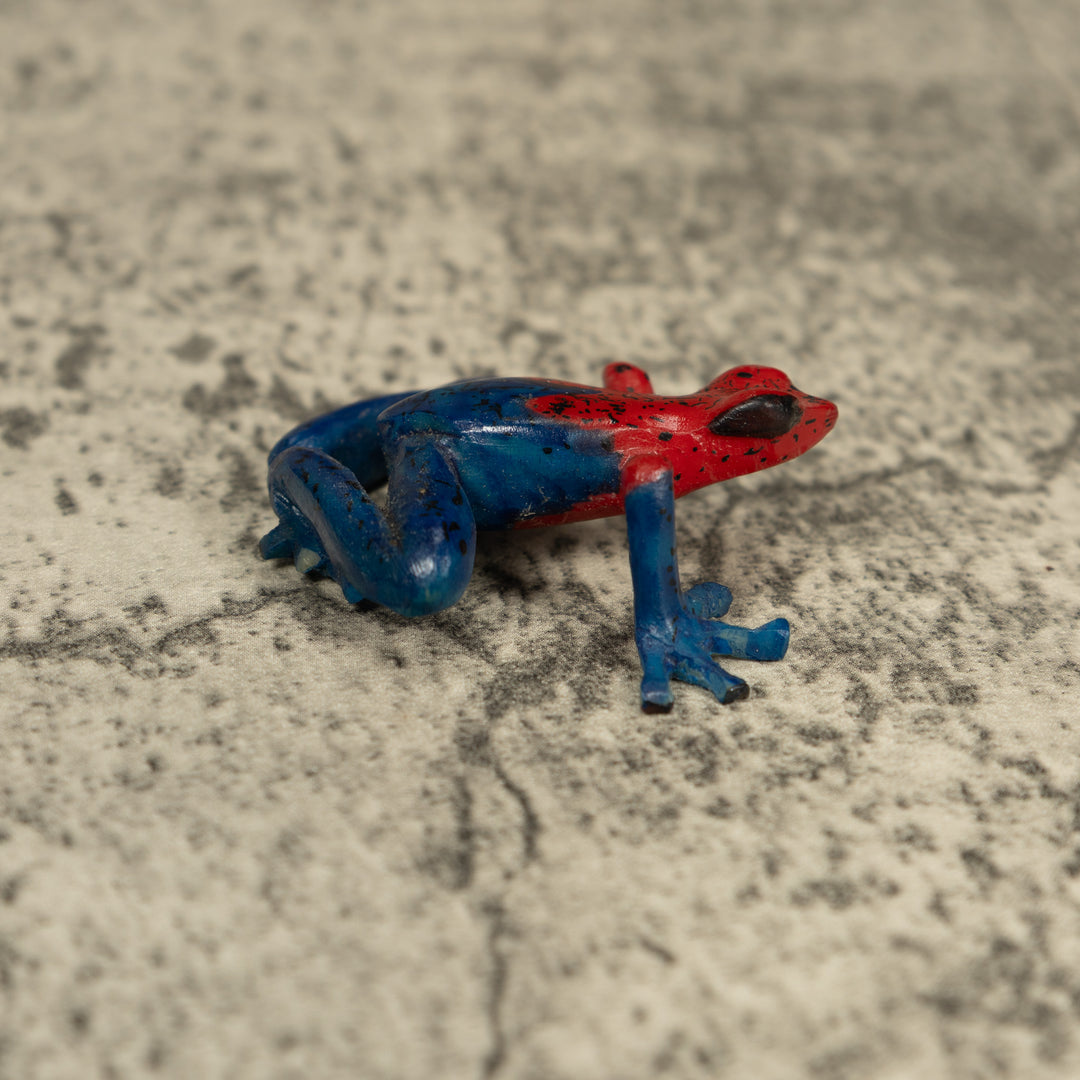 Free-Standing Red And Blue Poison Dart Frog Tagua Carving