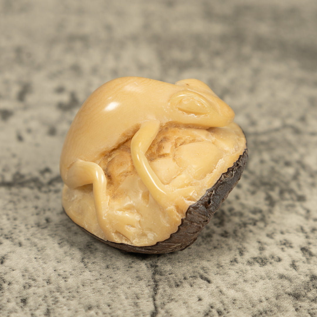 Natural White Frog Tagua Carving