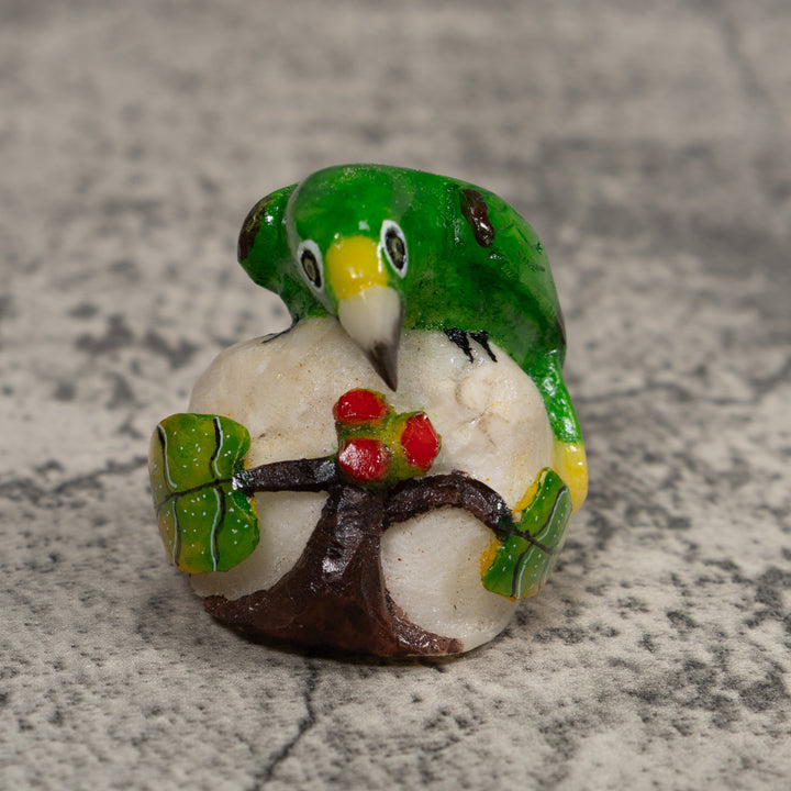 Green Parrot Tagua Carving
