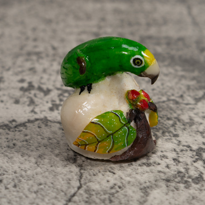 Green Parrot Tagua Carving