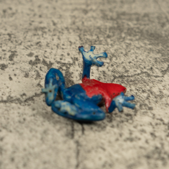 Free-Standing Red And Blue Poison Dart Frog Tagua Carving