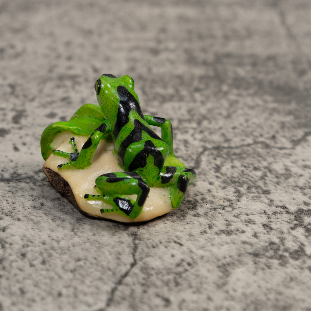 Green And Black Poison Dart Frog Tagua Carving