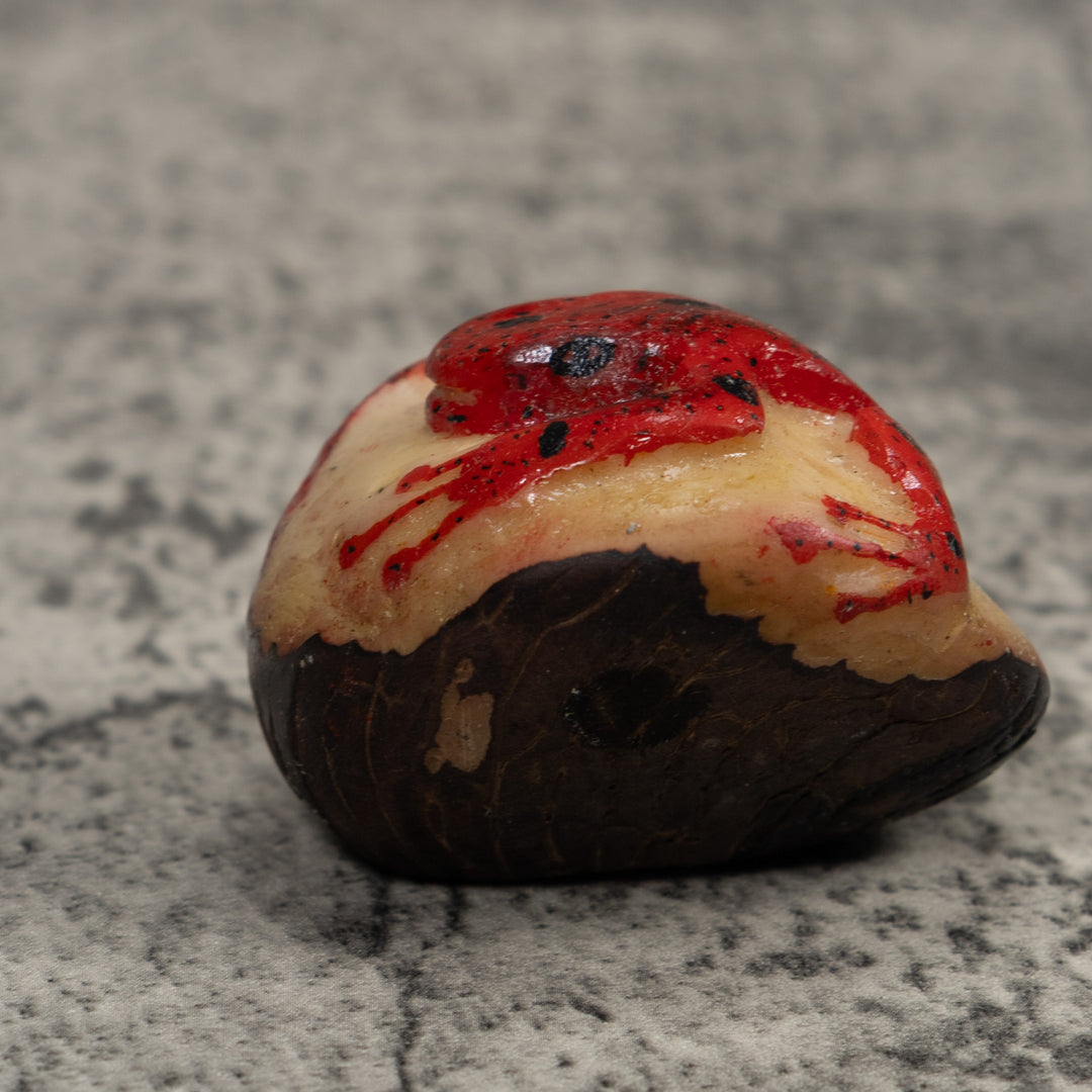 Vintage Red Poison Dart Frog Tagua Carving