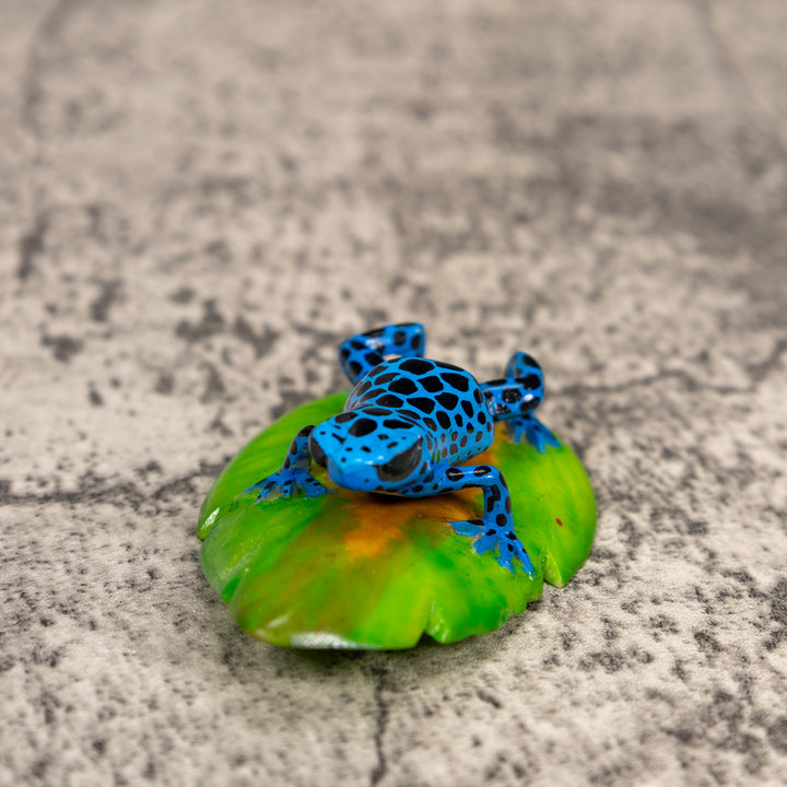 Blue And Black Poison Dart Frog Tagua Carving