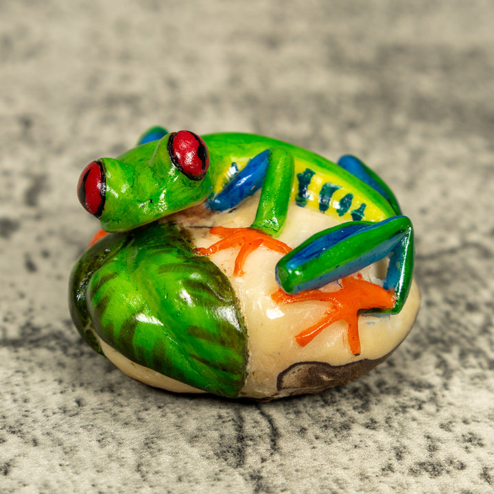 Red Eye Tree Frog Tagua Carving