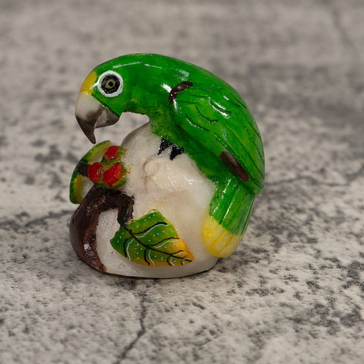 Green Parrot Tagua Carving