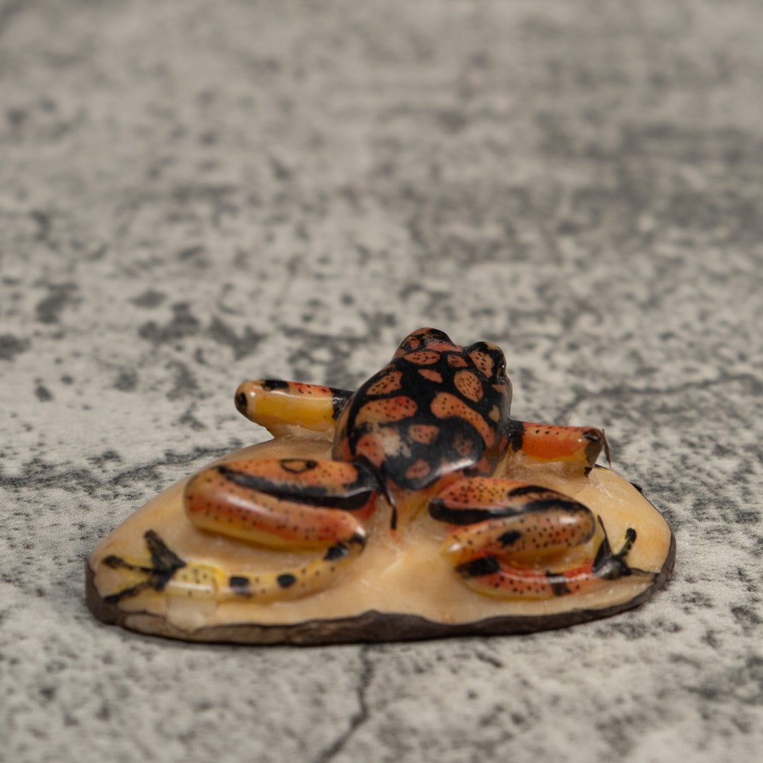 Gold And Black Poison Dart Frog Tagua Carving