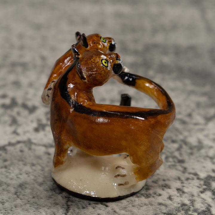 Double Mountain Lion Puma Tagua Carving