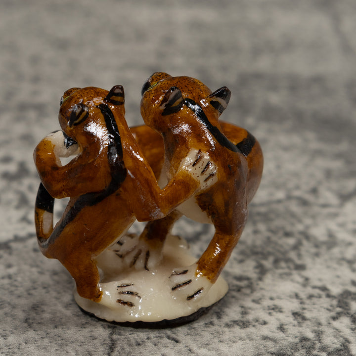 Double Mountain Lion Puma Tagua Carving