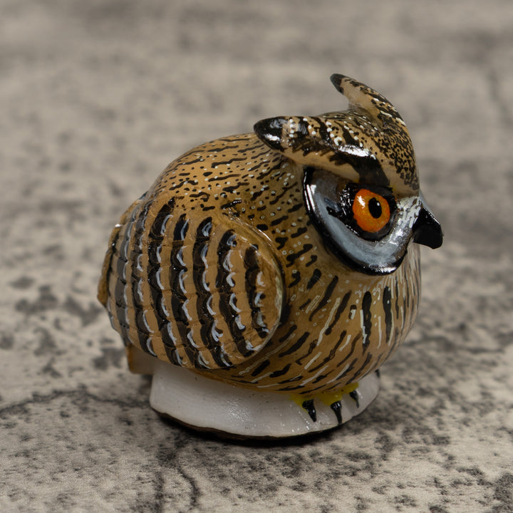 Hoot Owl Bird Tagua Carving
