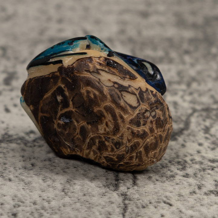 Vintage Black And Green Poison Dart Frog Tagua Carving