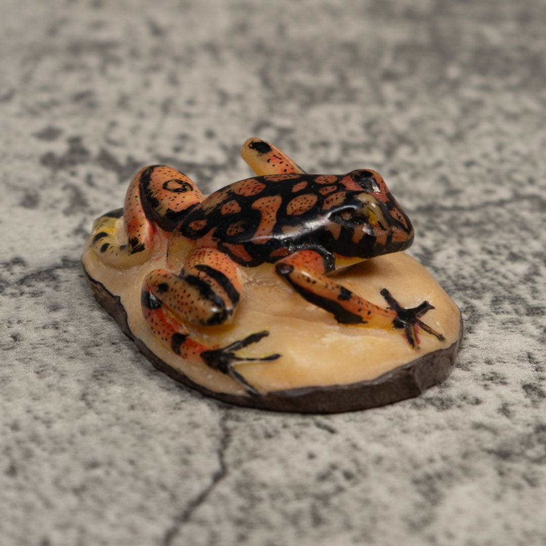 Gold And Black Poison Dart Frog Tagua Carving