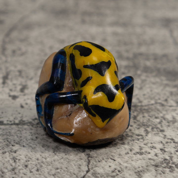 Yellow And Black Poison Dart Frog Tagua Carving