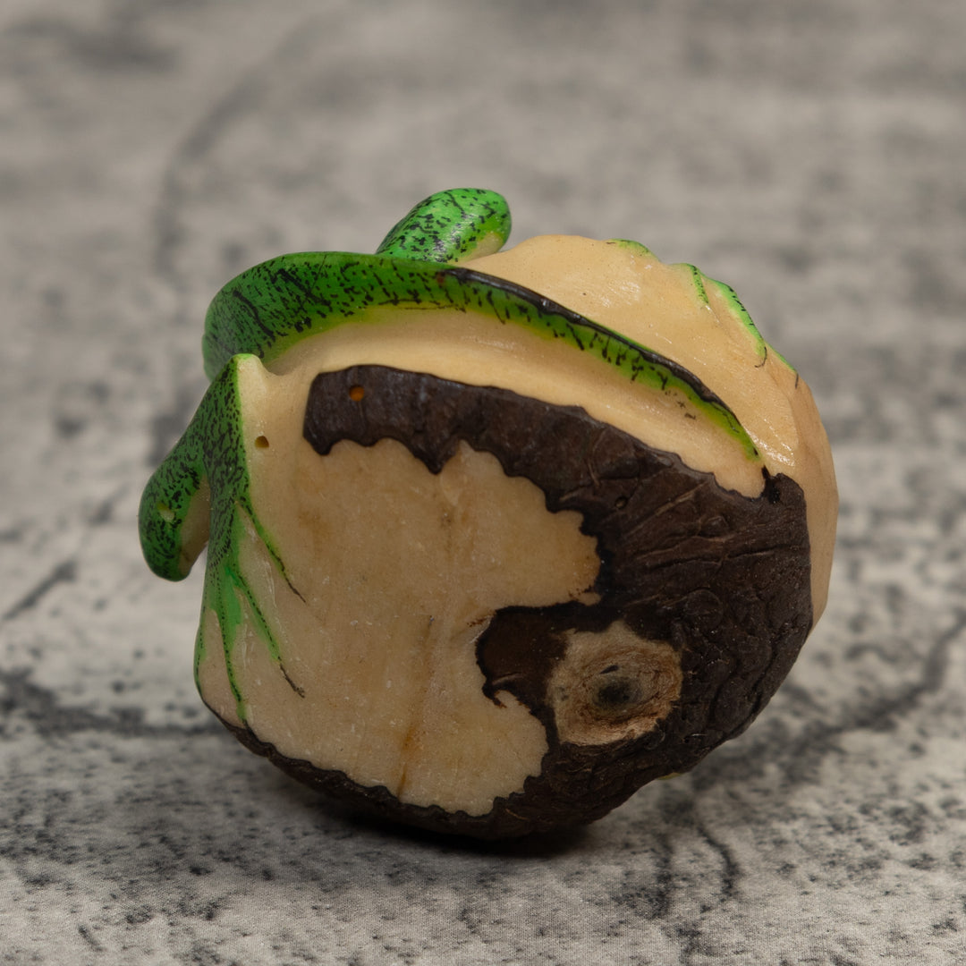 Vintage Iguana Lizard Reptile Tagua Carving