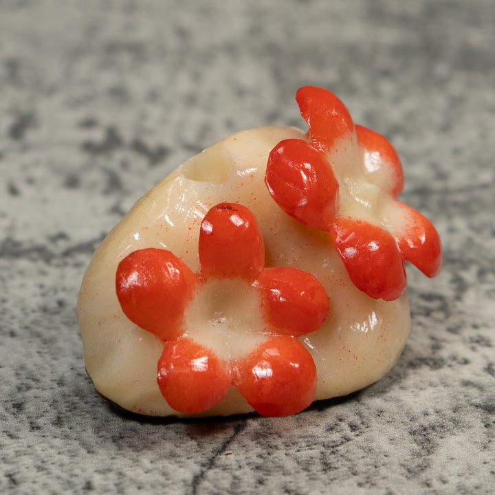 Double Orange Flower Petals Tagua Carving