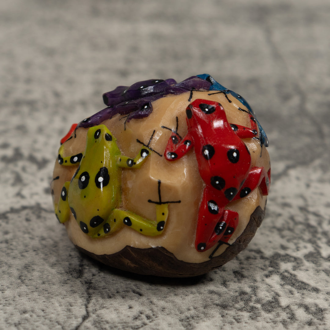 Multiple Poison Dart Frog Tagua Carving