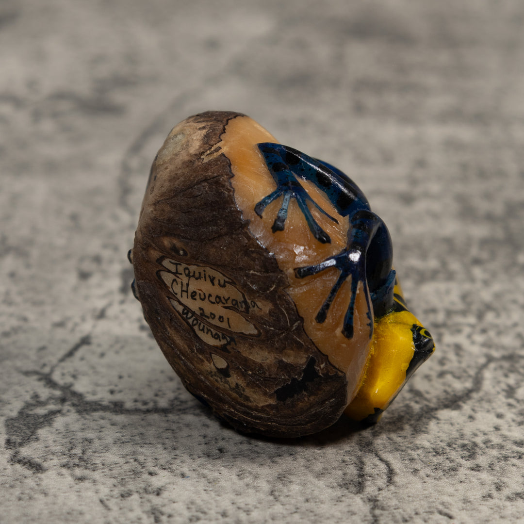 Yellow And Black Poison Dart Frog Tagua Carving