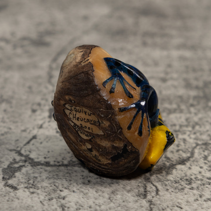 Yellow And Black Poison Dart Frog Tagua Carving