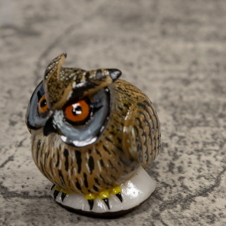 Hoot Owl Bird Tagua Carving