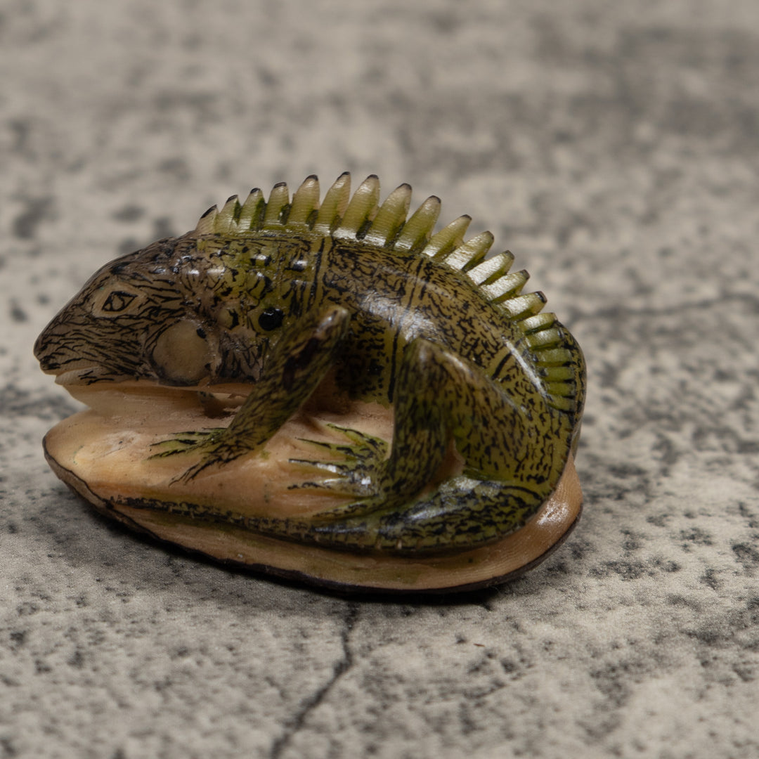 Iguana Lizard Reptile Tagua Carving