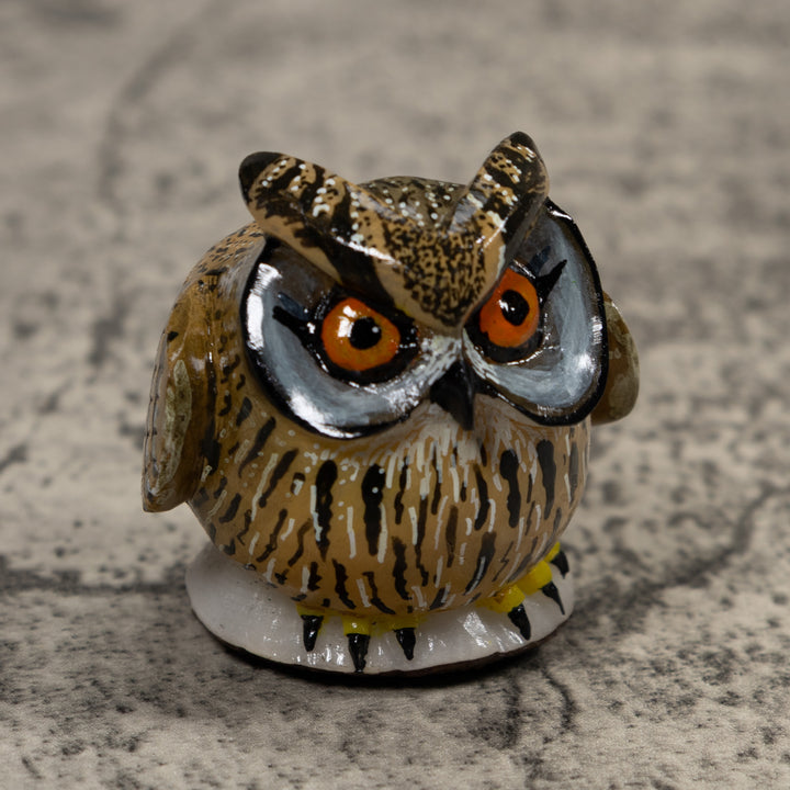 Hoot Owl Bird Tagua Carving