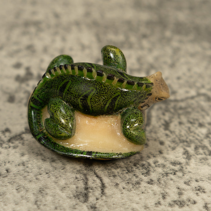 Green Iguana Lizard Tagua Carving