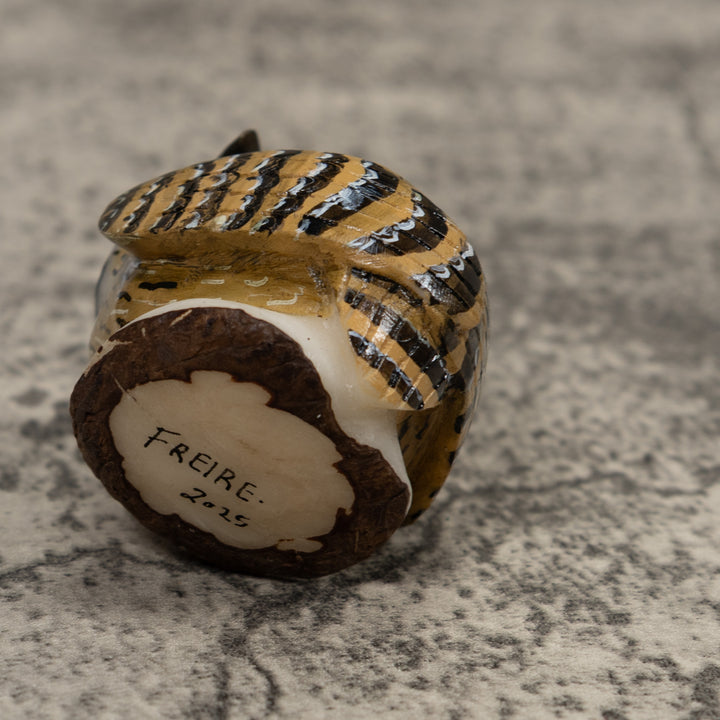 Hoot Owl Bird Tagua Carving