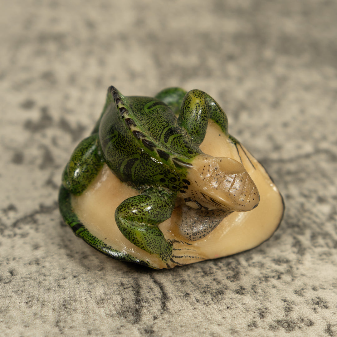Green Iguana Lizard Tagua Carving