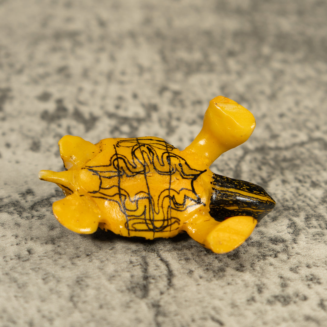 Free-Standing Black Gold And Red Tortoise Turtle Tagua Carving