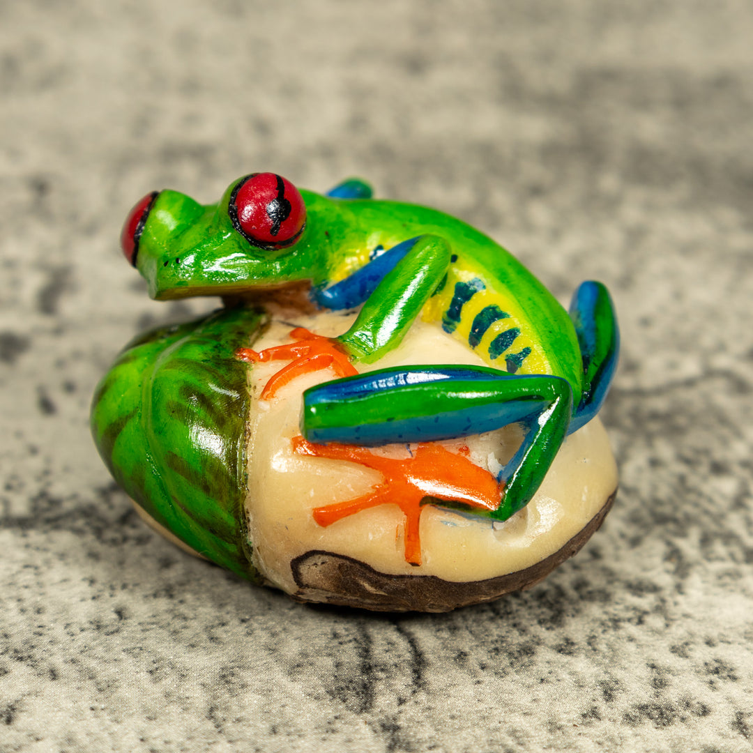 Red Eye Tree Frog Tagua Carving