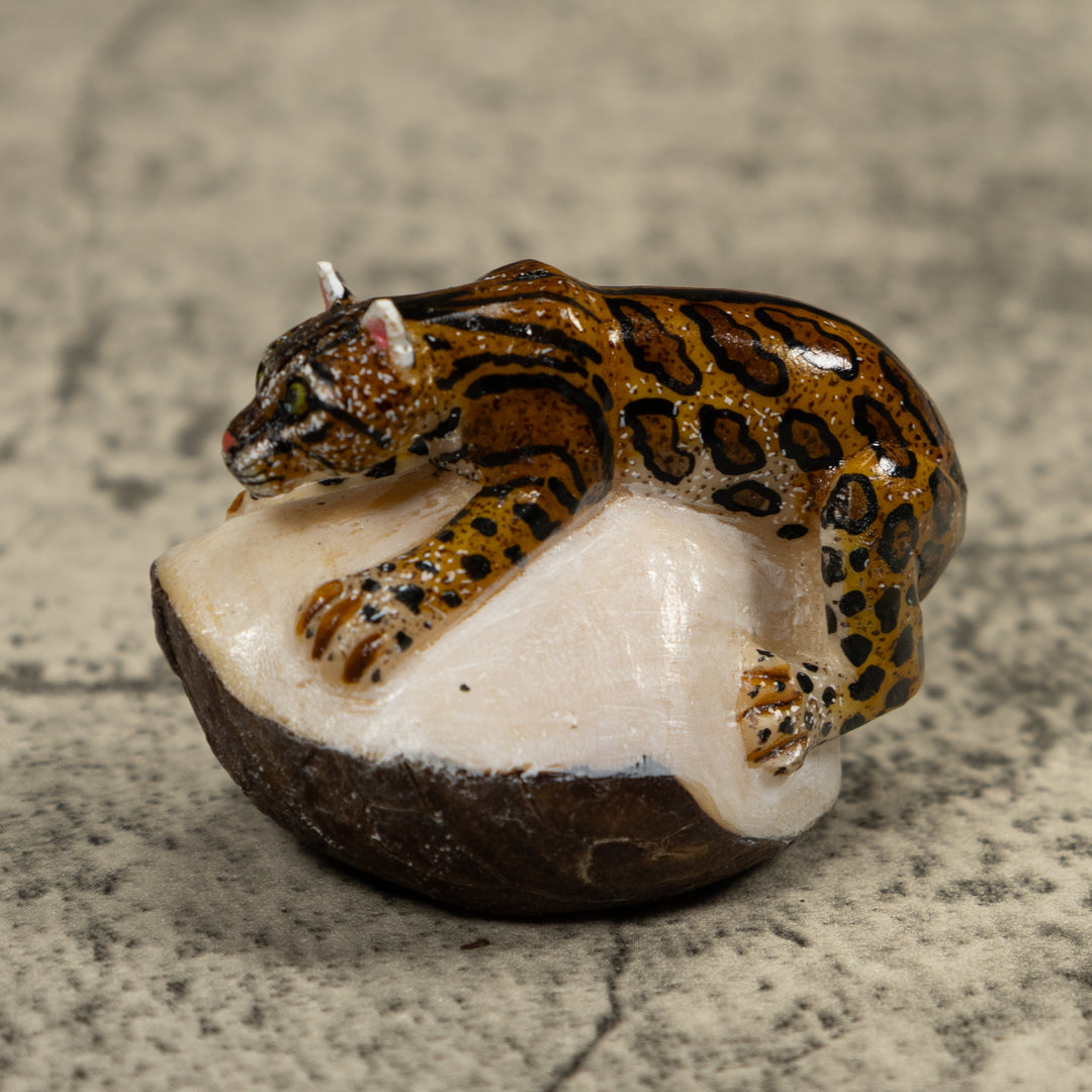 Jaguar Cat Tagua Carving