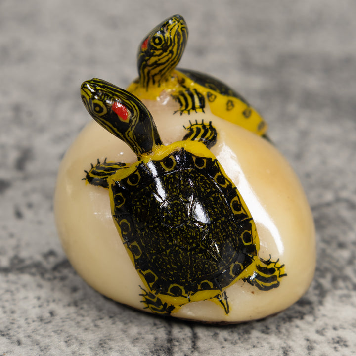 Double (2) Tortoise Turtle Tagua Carving