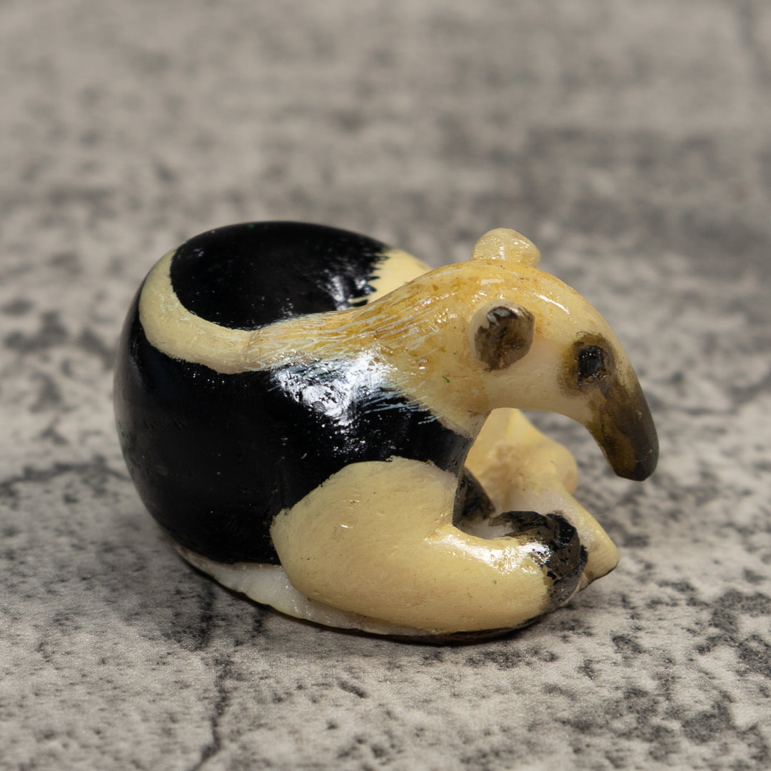Black And Beige Anteater Tagua Carving