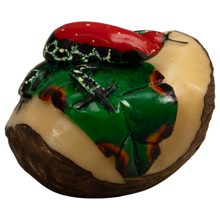 Poison Dart Red And Black Frog Tagua Carving