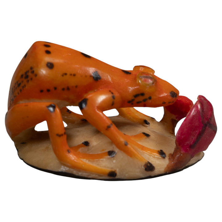 Orange And Black Poison Dart Frog Tagua Carving