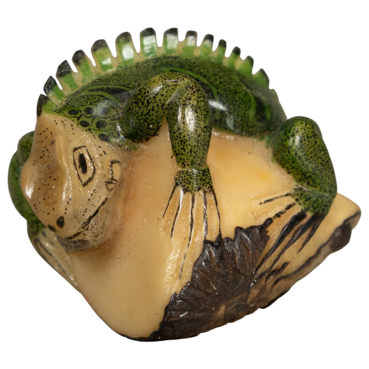 Green Iguana Lizard Tagua Carving
