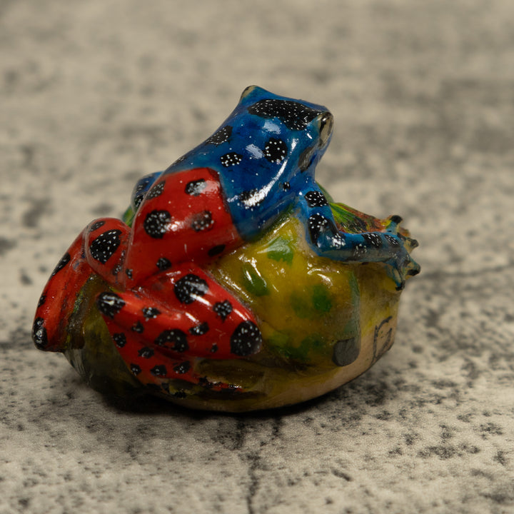 Blue And Red Poison Dart Frog Tagua Carving