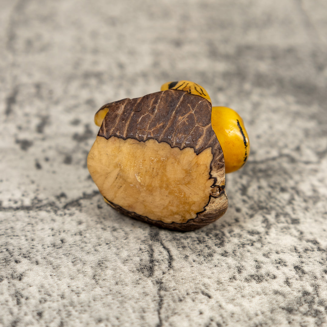 Vintage Black And Gold Poison Dart Frog Tagua Carving