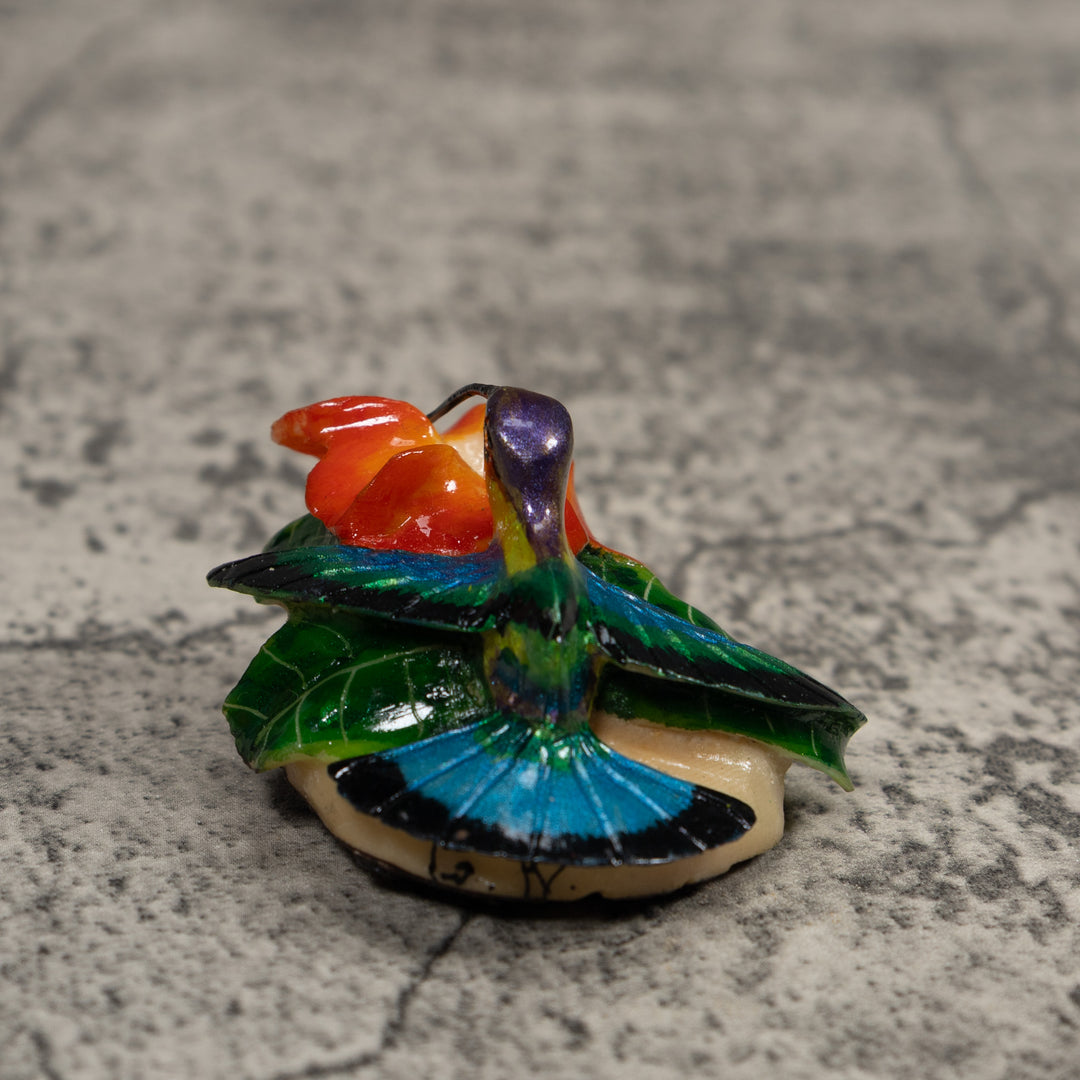 Blue Red And Green Hummingbird Tagua Carving