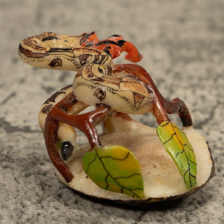 Snake Eating A Frog Tagua Carving