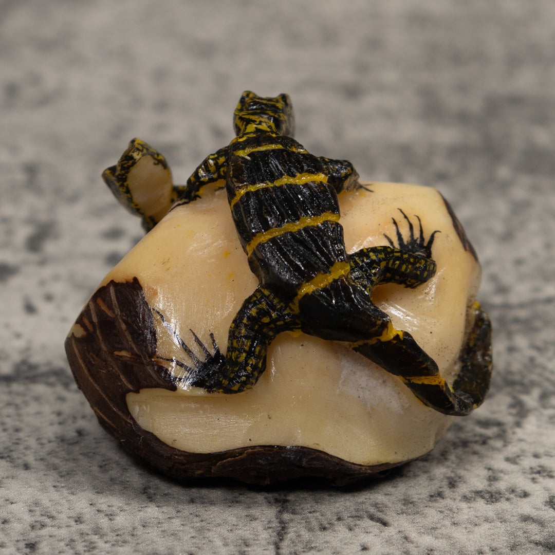 Double Alligator Crocodile Tagua Carving