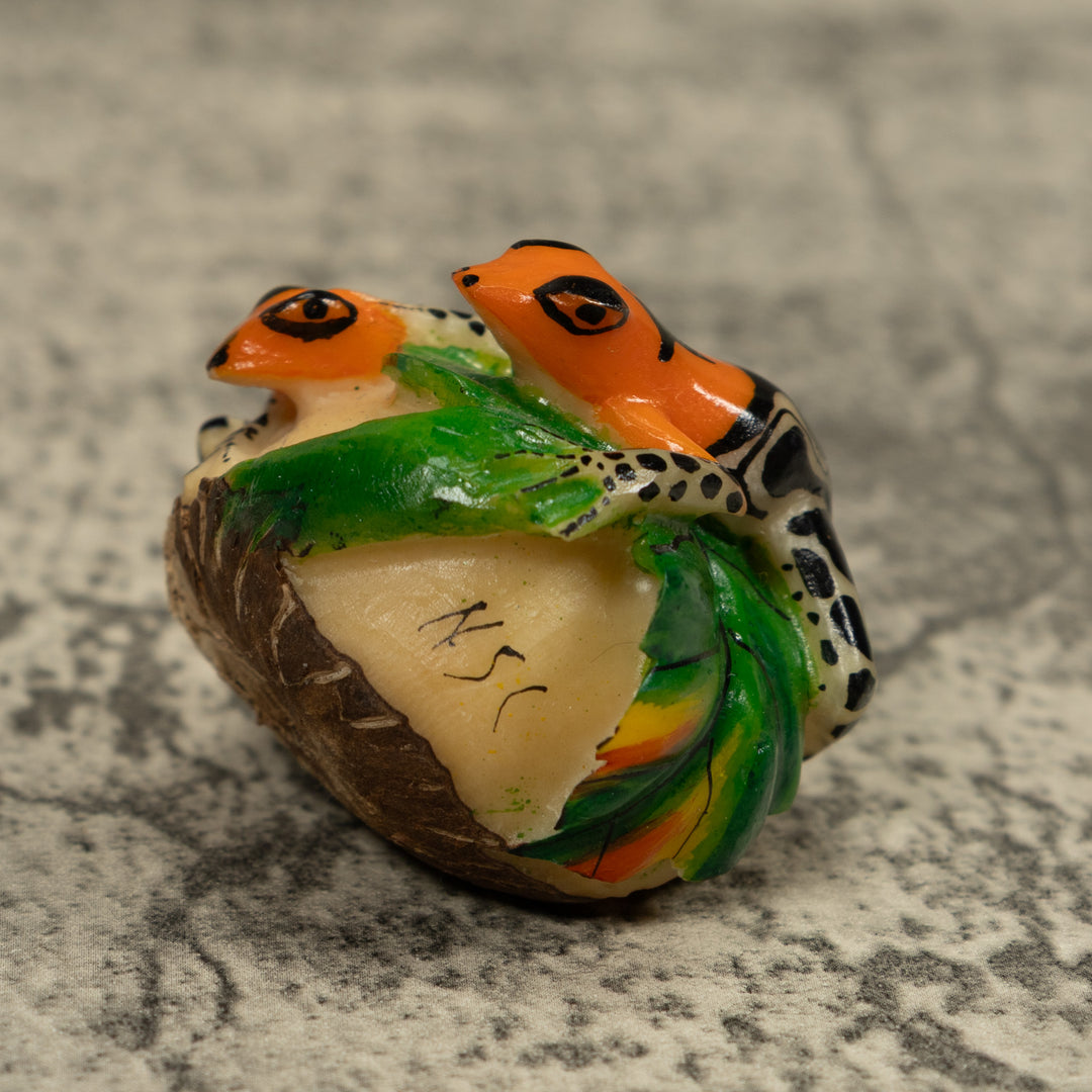 Double Poison Dart Frog Tagua Carving