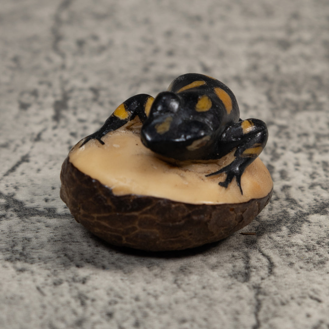 Yellow And Black Poison Dart Frog Tagua Carving
