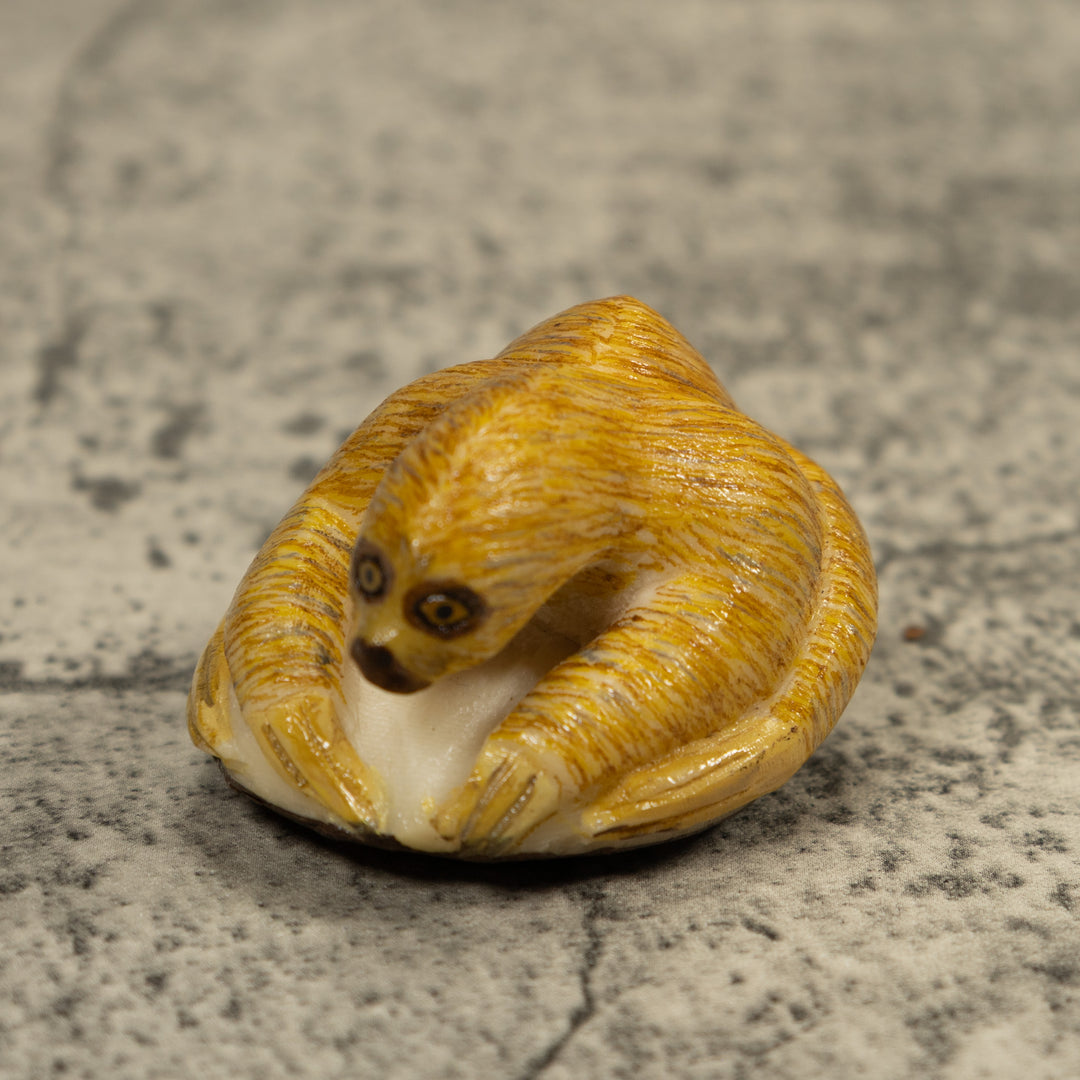 Brown Sloth Tagua Carving
