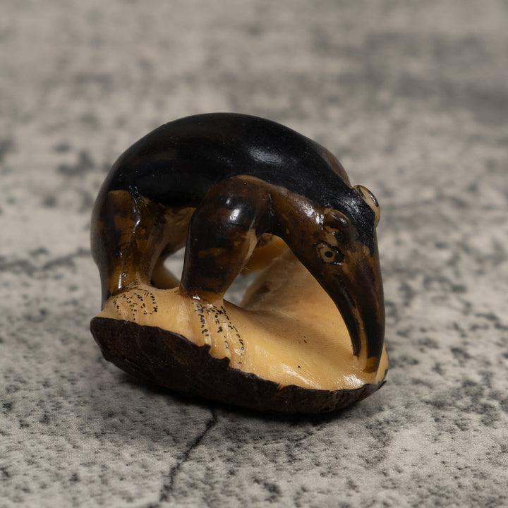 Vintage Brown Anteater Tagua Carving
