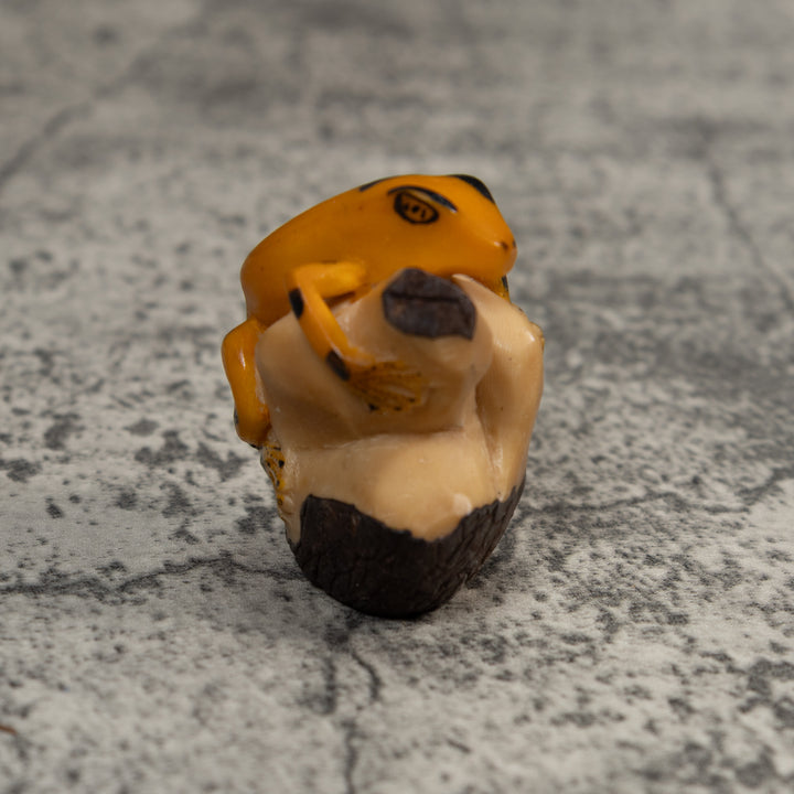 Gold And Black Poison Dart Frog Tagua Carving