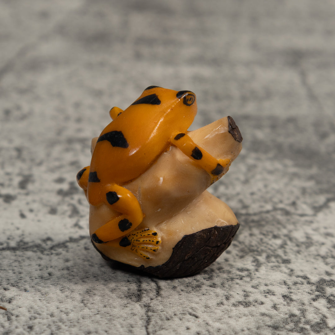 Gold And Black Poison Dart Frog Tagua Carving