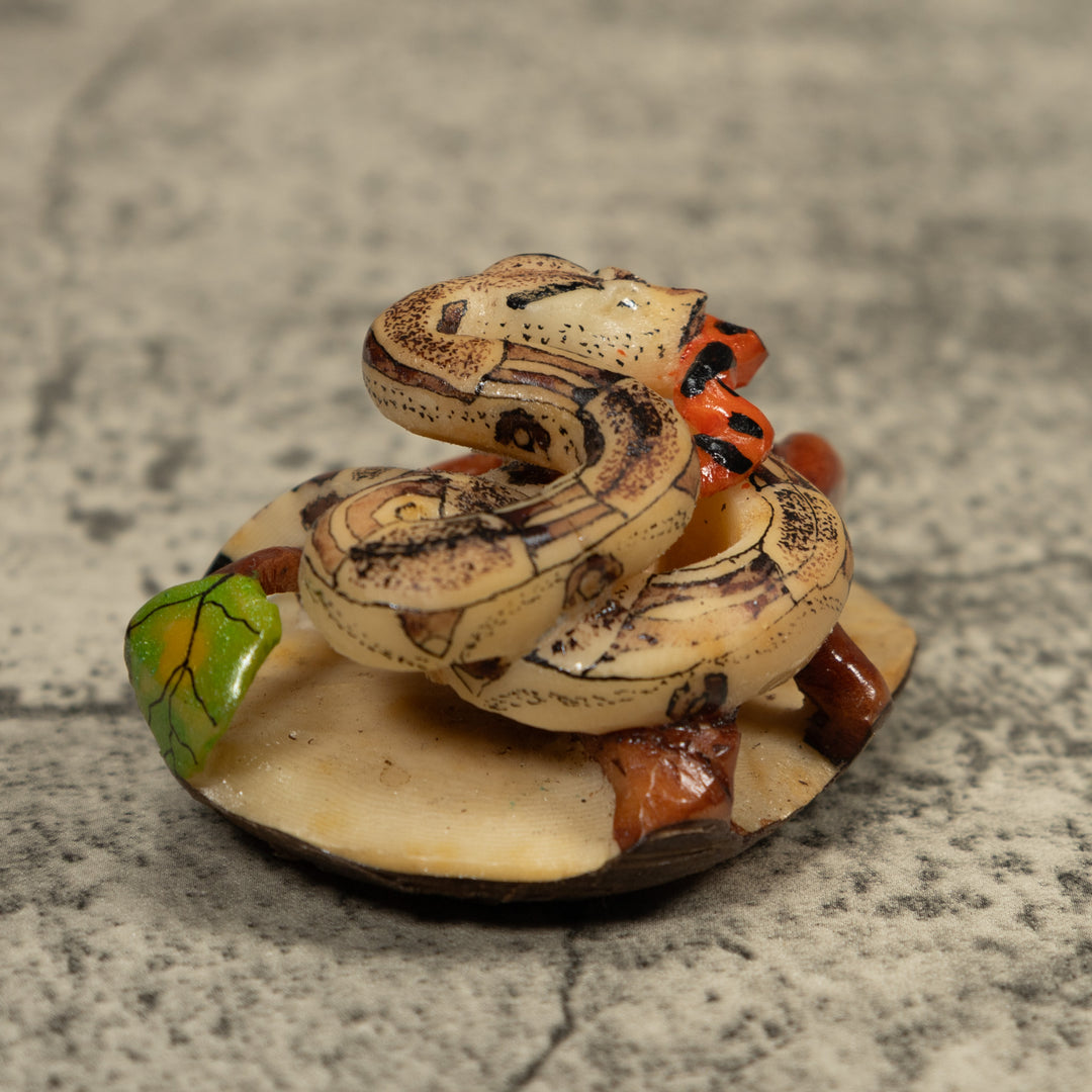 Snake Eating A Frog Tagua Carving